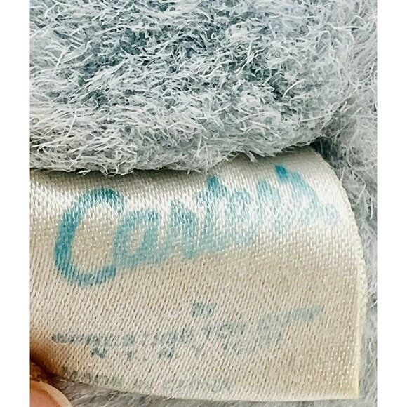 Carters Vintage Blue Bear Plush Rattle Bunny Ribbon Pink Nose White Paws Baby - Picture 7 of 7